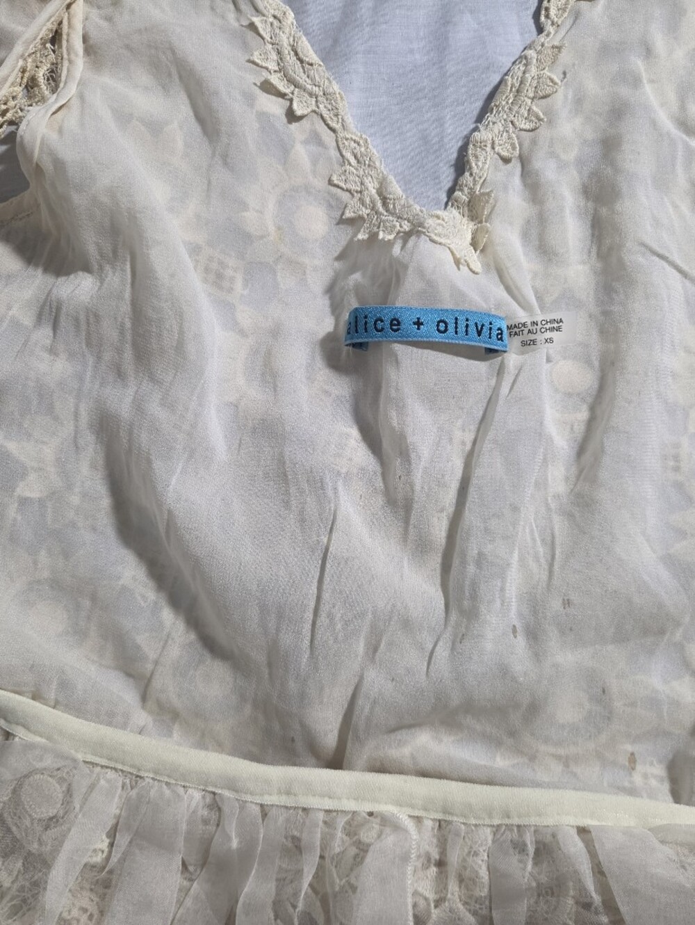 Vintage Alice + Olivia by Stacey Bendet Cotton Lace Blouse - Picture 10 of 10